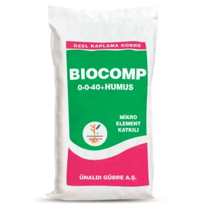 Biocomp 0-0-40+Humus organomineral gübre içerik tablosu %40 potasyum sülfat