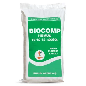 Biocomp 12-12-12+20 SO3 organomineral gübre garanti edilen içerik ve analiz tablosu