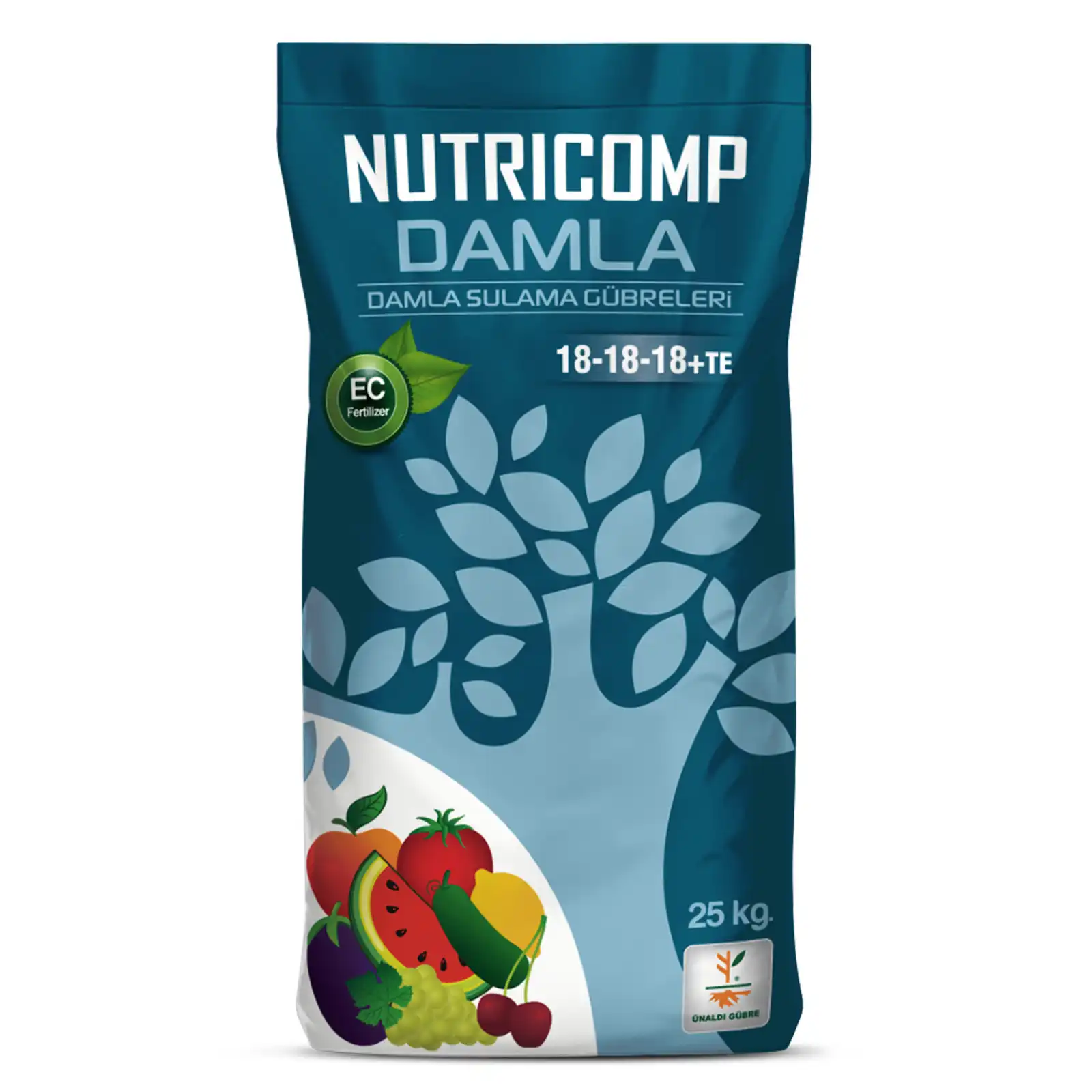 Nutricomp 18-18-18+TE NPK damlama gübresi %18 eşit oranlı içerik ve analiz tablosu